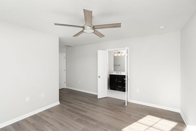 216 Spring Run Ln, Waynesboro, VA 22980 - spare room featuring a ceiling fan, wood finished floors, and baseboards