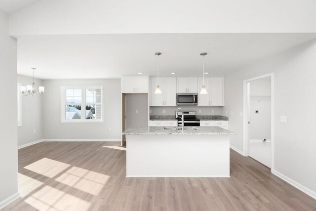 216 Spring Run Ln, Waynesboro, VA 22980 - kitchen featuring stainless steel appliances, white cabinetry, light wood-type flooring, baseboards, and recessed lighting