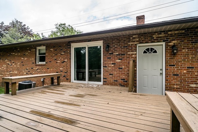 1014 Paul St, Harrisonburg, VA 22802 - wooden deck with central air condition unit