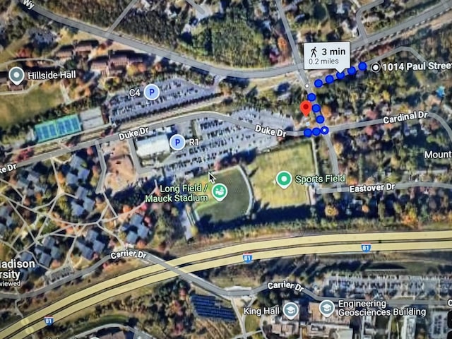 1014 Paul St, Harrisonburg, VA 22802 - aerial map of property and surrounding area
