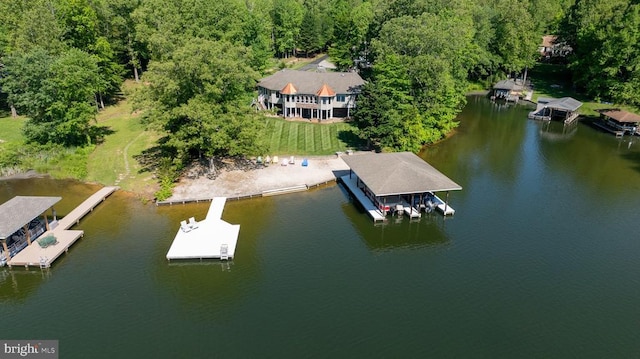 129 Lois Ln, Mineral, VA 23117 - bird's eye view of a large body of water and a heavily wooded area