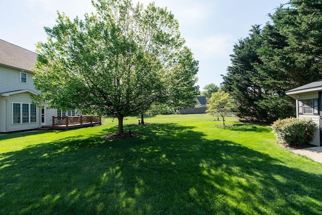 116 Buckingham Pl, Waynesboro, VA 22980 - view of grassy yard with a wooden deck