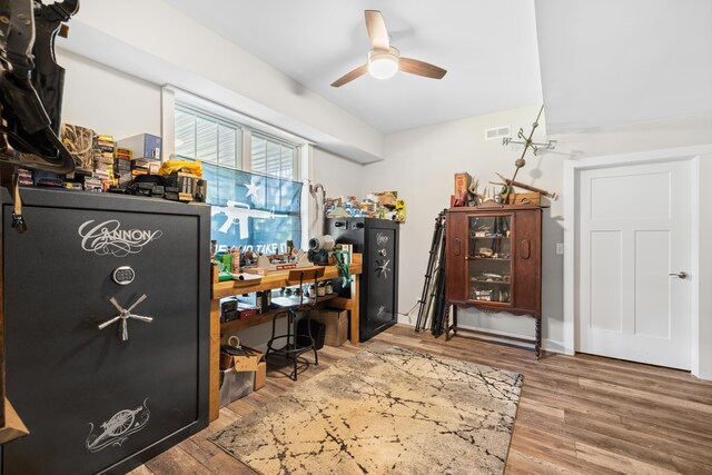 56 Serendipity Ln, Crimora, VA 24431 - office with ceiling fan and wood finished floors