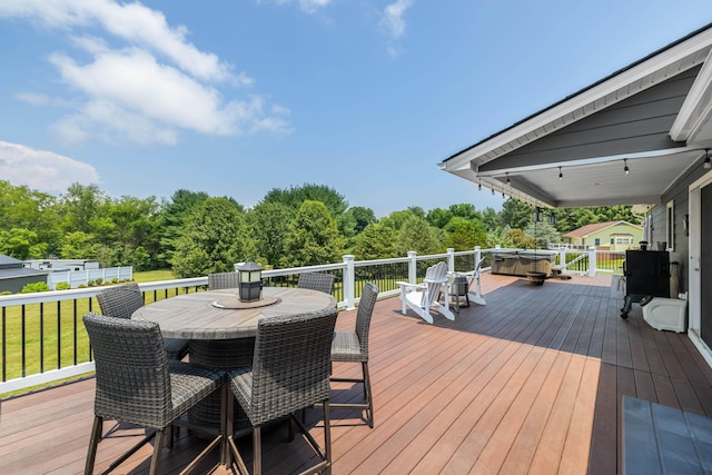 56 Serendipity Ln, Crimora, VA 24431 - wooden terrace featuring outdoor dining space