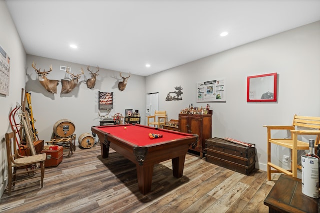56 Serendipity Ln, Crimora, VA 24431 - playroom featuring hardwood / wood-style floors, billiards table, and recessed lighting