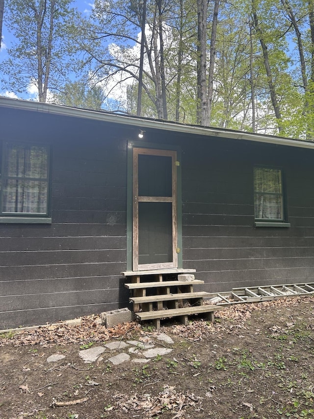 847 Bear Wallow Flat Ln, Deerfield, VA 24431 - view of exterior entry with concrete block siding