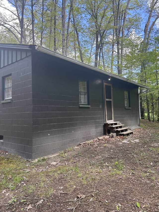 847 Bear Wallow Flat Ln, Deerfield, VA 24431 - view of side of home with concrete block siding and entry steps
