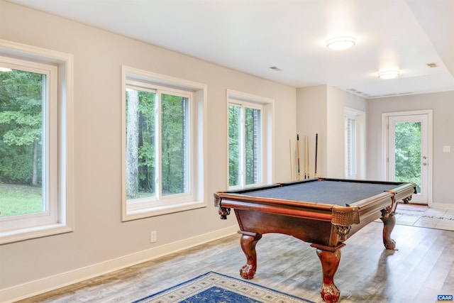 6406 Carter Ln, Mineral, VA 23117 - recreation room with light wood-type flooring, baseboards, and pool table