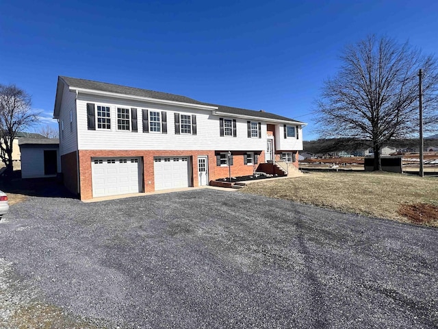 bi-level home with a garage