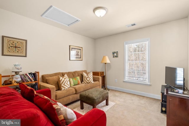 view of carpeted living room