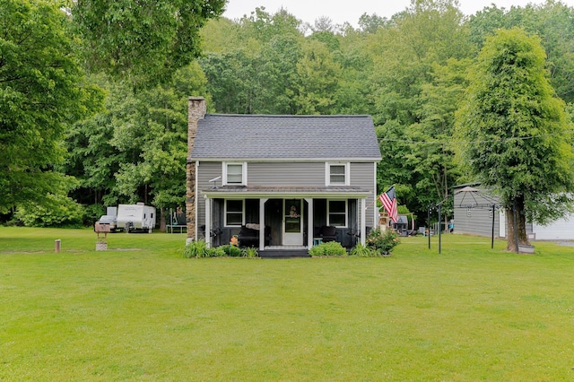 2420 Jollett Rd, Elkton, VA 22827 - view of front facade featuring a front yard and a chimney