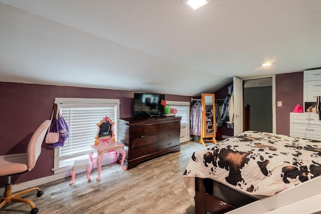 2420 Jollett Rd, Elkton, VA 22827 - bedroom featuring wood finished floors, vaulted ceiling, and baseboards