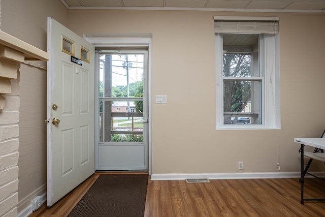 entrance foyer featuring hardwood / wood-style flooring