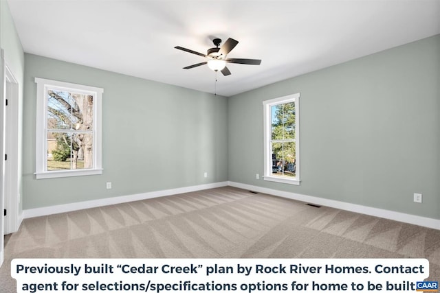 TBD Amelia Springs Road, Amelia, VA 23083 - carpeted empty room with visible vents, baseboards, and a ceiling fan
