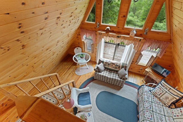537 High Valley Dr N, Monterey, VA 24465 - living area featuring wood walls and wood-type flooring