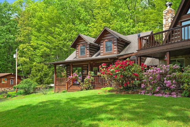 537 High Valley Dr N, Monterey, VA 24465 - view of grassy yard featuring a porch
