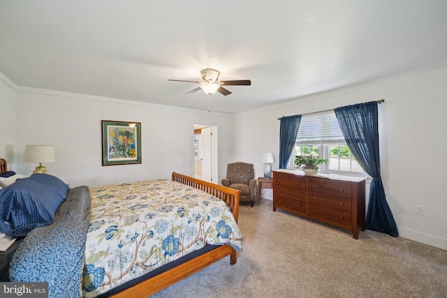 12014 Jefferson Hwy, Mineral, VA 23117 - bedroom featuring light carpet, crown molding, and a ceiling fan