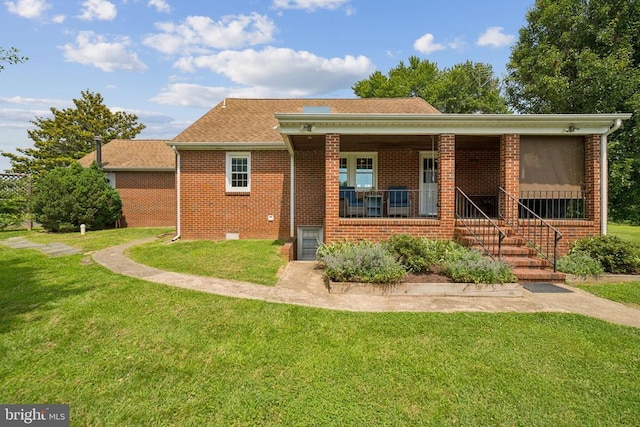12014 Jefferson Hwy, Mineral, VA 23117 - view of front facade with a front lawn, brick siding, and covered porch
