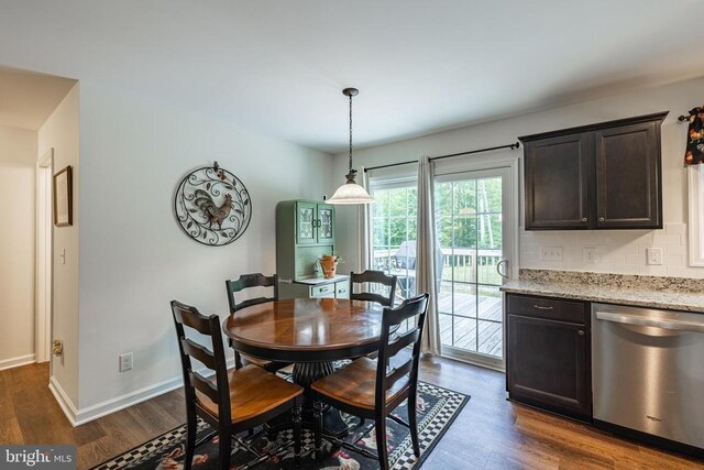 166 John Tucker Rd, Madison, VA 22727 - dining area featuring dark wood-type flooring and baseboards