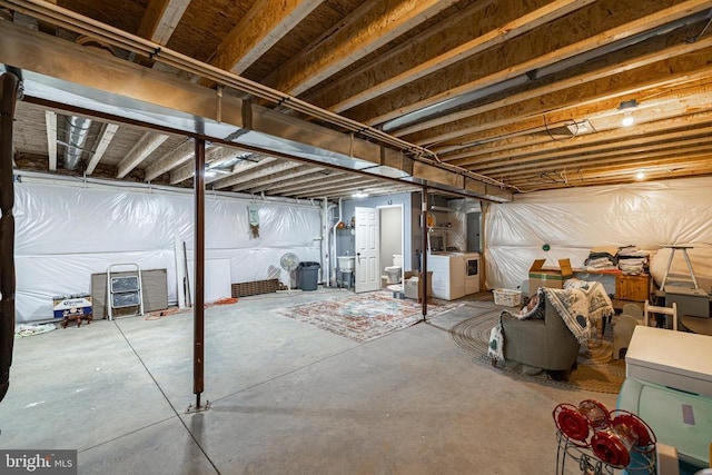 166 John Tucker Rd, Madison, VA 22727 - unfinished below grade area featuring washer / clothes dryer