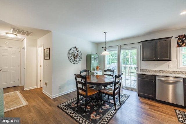 166 John Tucker Rd, Madison, VA 22727 - dining room featuring plenty of natural light, dark wood-style flooring, and baseboards