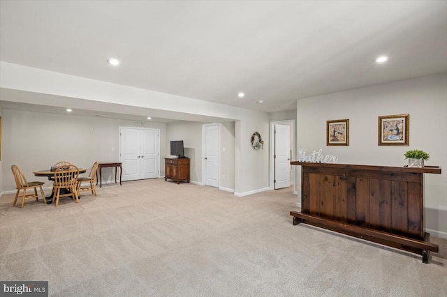 14219 Belle Ave, Culpeper, VA 22701 - living area with light carpet, recessed lighting, and baseboards