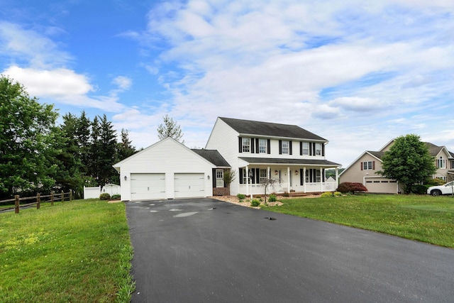 82 Pheasant Run, Waynesboro, VA 22980 - colonial-style house featuring covered porch, driveway, and an attached garage