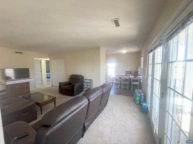 1520 Villa Ter Unit E, Charlottesville, VA 22903 - carpeted living area with visible vents