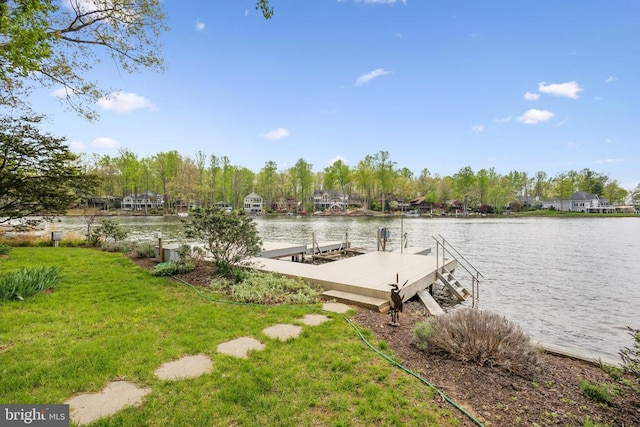 208 Mt Pleasant Dr, Locust Grove, VA 22508 - dock area featuring a water view and a lawn