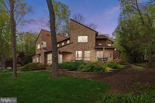 208 Mt Pleasant Dr, Locust Grove, VA 22508 - view of front facade featuring stone siding and a front yard