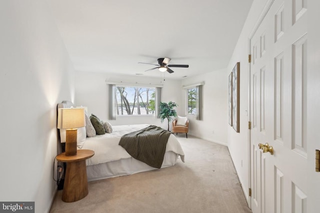 208 Mt Pleasant Dr, Locust Grove, VA 22508 - bedroom featuring light carpet, ceiling fan, and baseboards