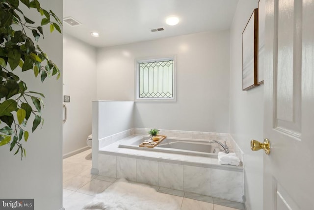 208 Mt Pleasant Dr, Locust Grove, VA 22508 - bathroom with a bath, tile patterned floors, toilet, and baseboards
