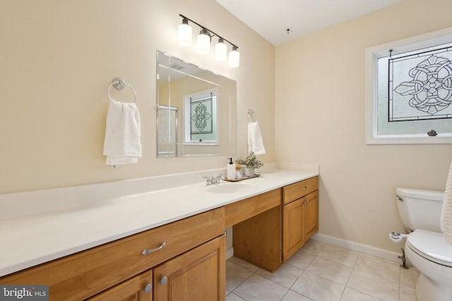 208 Mt Pleasant Dr, Locust Grove, VA 22508 - full bathroom with toilet, vanity, tile patterned floors, and baseboards