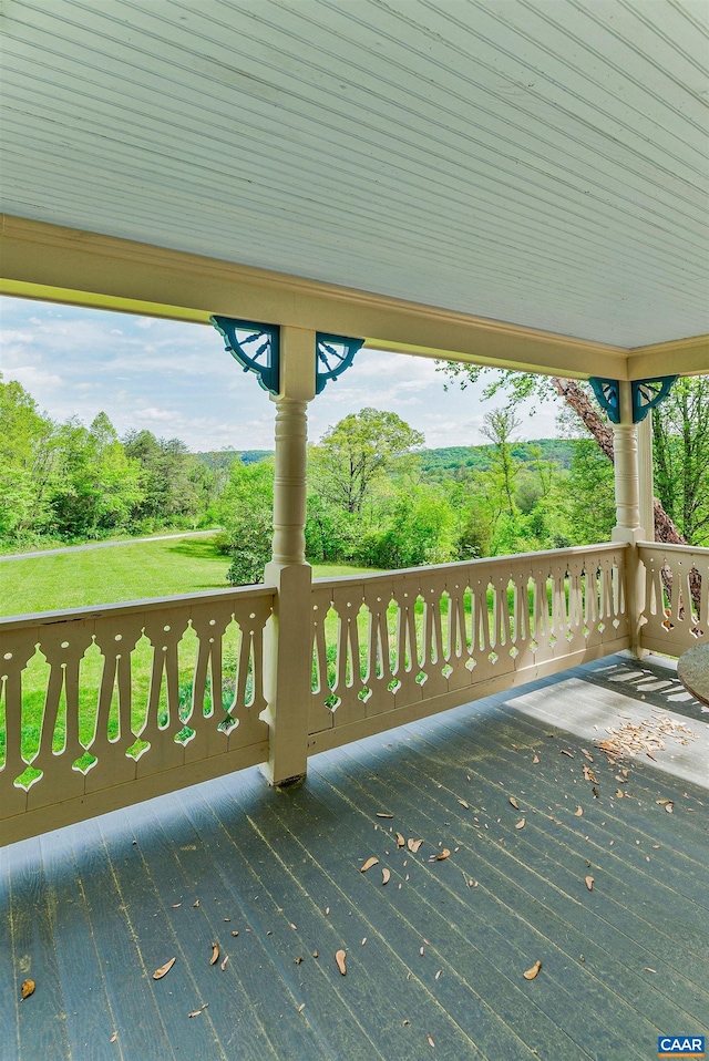 5722 James River Rd, Gladstone, VA 24553 - deck featuring view of wooded area