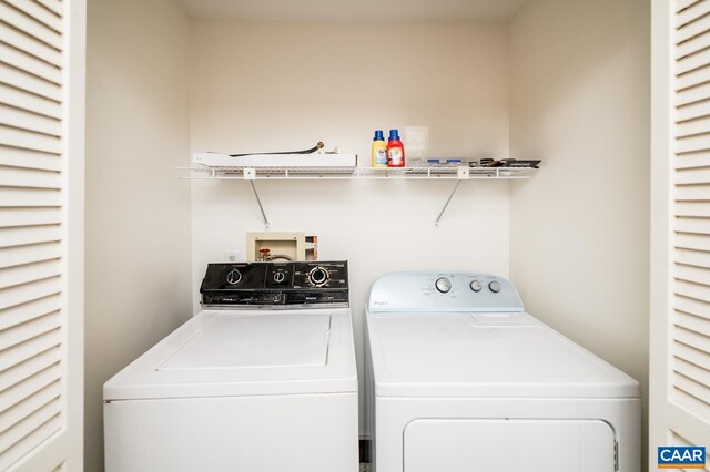 5722 James River Rd, Gladstone, VA 24553 - laundry area with washing machine and clothes dryer