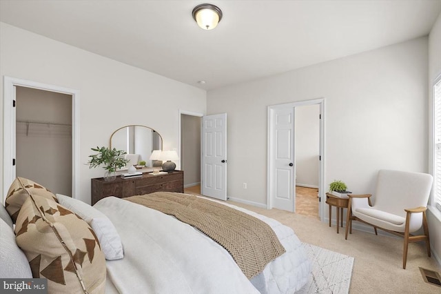 35367 Pheasant Ridge Rd, Locust Grove, VA 22508 - bedroom with light carpet, a walk in closet, and a closet
