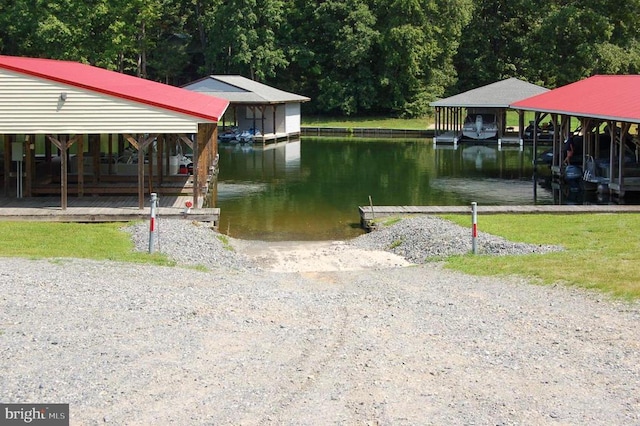 dock featuring a water view and boat lift
