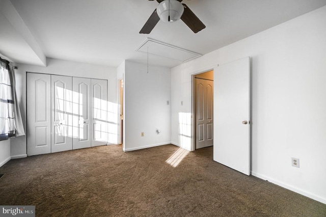 11175 Elwyn Ct, Fredericksburg, VA 22407 - unfurnished bedroom with attic access, carpet flooring, baseboards, and ceiling fan