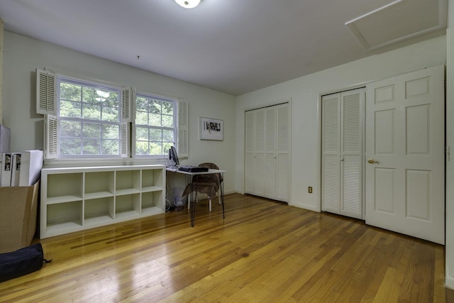 1217 Windsor Rd, Harrisonburg, VA 22801 - office featuring attic access, baseboards, and wood finished floors