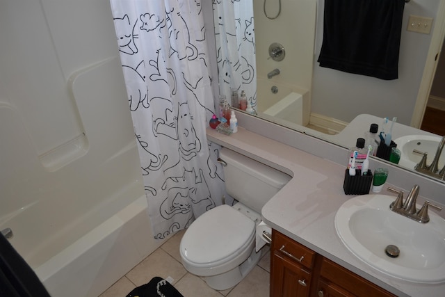 2894 Cullison Ct, Rockingham, VA 22801 - bathroom with shower / tub combo with curtain, toilet, vanity, and tile patterned floors