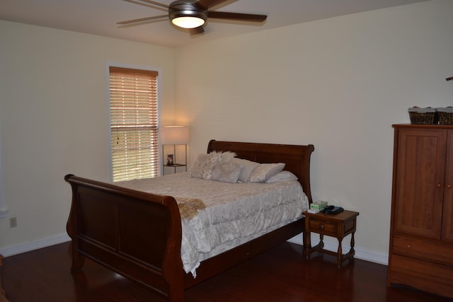 2894 Cullison Ct, Rockingham, VA 22801 - bedroom featuring dark wood-style floors, baseboards, and ceiling fan