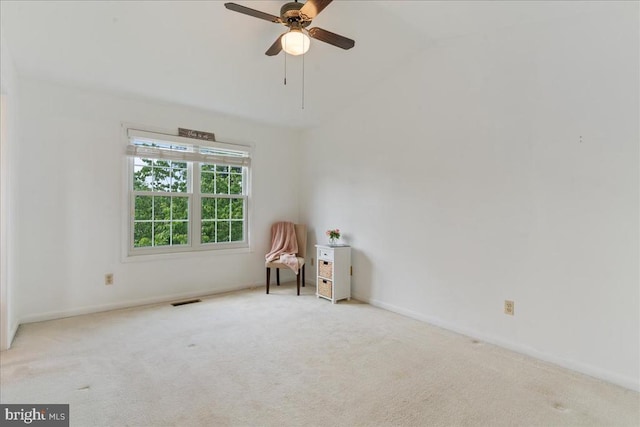 648 Ripplebrook Dr, Culpeper, VA 22701 - unfurnished room with ceiling fan, carpet flooring, baseboards, and vaulted ceiling