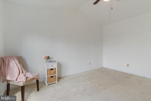 648 Ripplebrook Dr, Culpeper, VA 22701 - sitting room with light carpet, ceiling fan, and vaulted ceiling