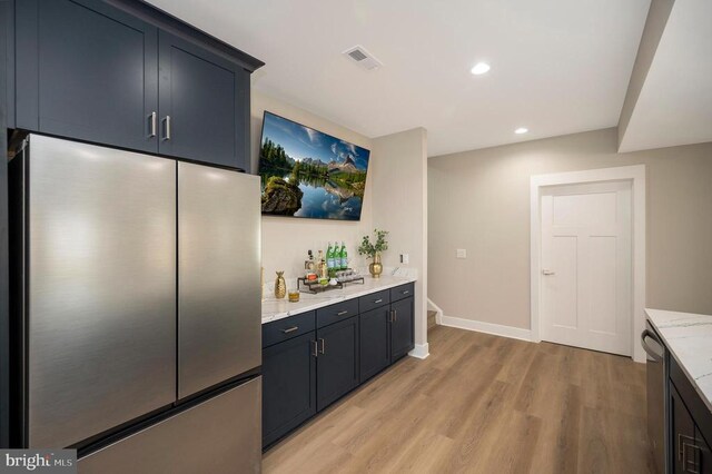 60 Laurelwood Dr, Mineral, VA 23117 - indoor dry bar with appliances with stainless steel finishes, light wood-type flooring, and recessed lighting