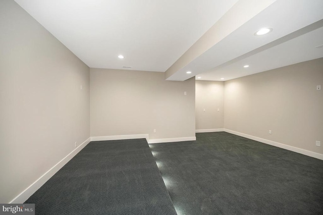 60 Laurelwood Dr, Mineral, VA 23117 - finished below grade area with recessed lighting and dark colored carpet