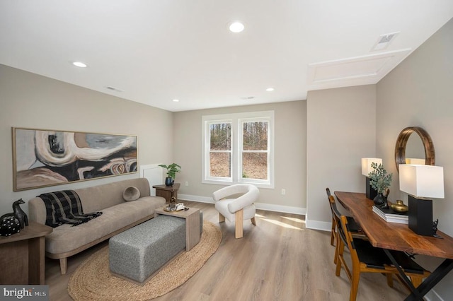60 Laurelwood Dr, Mineral, VA 23117 - living room with light wood-style flooring, an office area, and recessed lighting