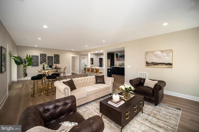 60 Laurelwood Dr, Mineral, VA 23117 - living area with wood finished floors and recessed lighting