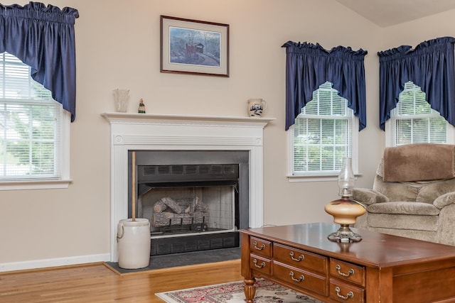 5 Hidden Valley Ct, Fishersville, VA 22939 - living room with wood finished floors, a fireplace with flush hearth, plenty of natural light, and baseboards