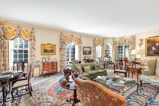 19184 Mt Sharon Rd, Orange, VA 22960 - living room with a wealth of natural light and ornamental molding