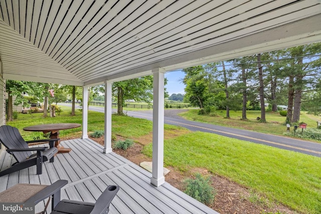 8558 Opal Rd, Warrenton, VA 20186 - wooden deck featuring a yard